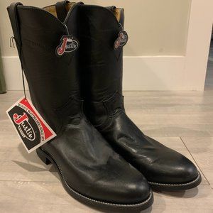 Justin Mens Classic Roper Leather Boots